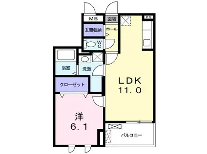 カーサ シクーラ(1LDK/4階)の間取り写真