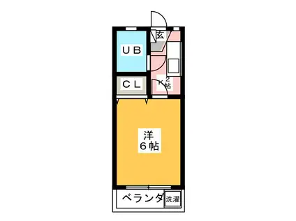 アジュール舞浜(1K/2階)の間取り写真