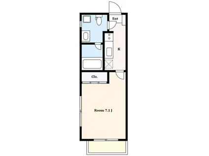 タイシピアII(1K/1階)の間取り写真