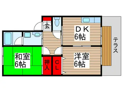 アプリコット(2DK/1階)の間取り写真