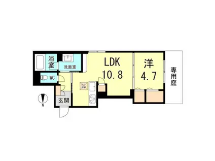 シャーメゾン アベリア(1LDK/1階)の間取り写真