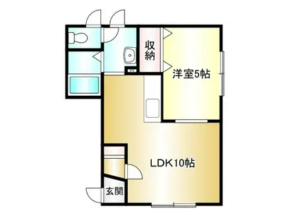 アドラーブル(1LDK/2階)の間取り写真