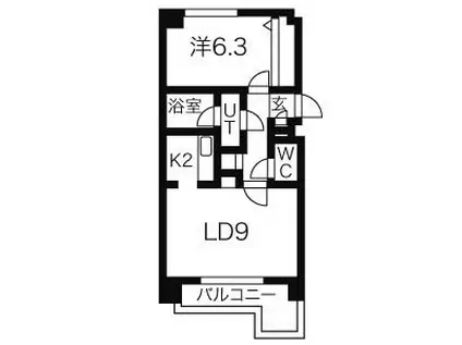 タクメナー(1DK/7階)の間取り写真