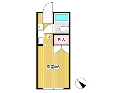 ハイツいわき(1K/3階)の間取り写真