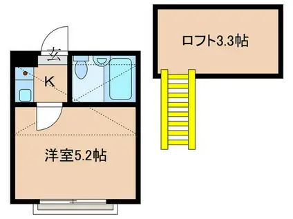 プラザ・ドゥ・ルーベンスC棟(1K/1階)の間取り写真