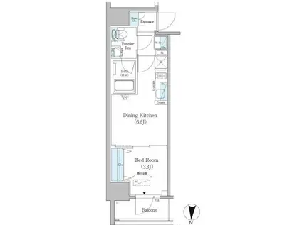 アーバネックス錦糸町(1DK/5階)の間取り写真
