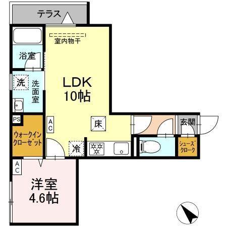 セレスティア堀切II II(1LDK/1階)の間取り写真
