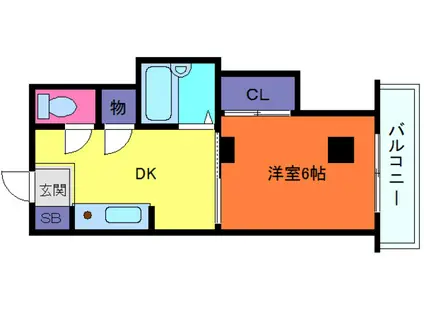 グリーンハイツ山水A棟(1DK/1階)の間取り写真