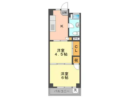 三昌マンション(2K/2階)の間取り写真