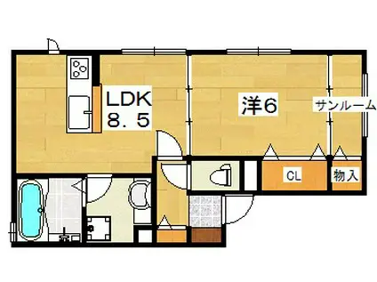 SAINT-FLEUR(1LDK/1階)の間取り写真