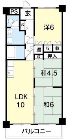 モルシェラ壱番館(3LDK/3階)の間取り写真