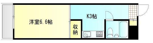 カエサル千早町(1K/1階)の間取り写真