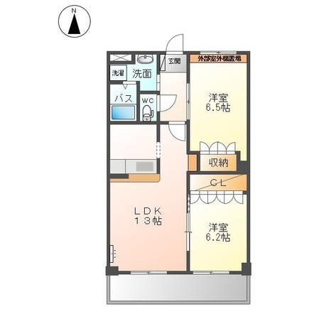 エクセレントMINI B(2LDK/2階)の間取り写真