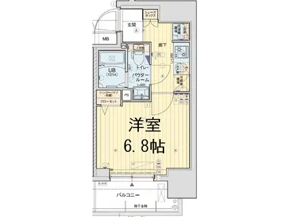 エグゼ大阪城イースト(1K/5階)の間取り写真