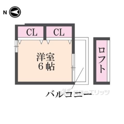 二条シェアハウス(ワンルーム/3階)の間取り写真