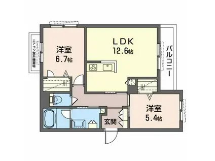 シャーメゾンクレール(2LDK/2階)の間取り写真