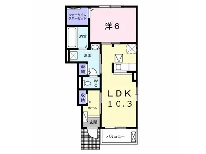 レジデンス木屋瀬A(1LDK/1階)の間取り写真