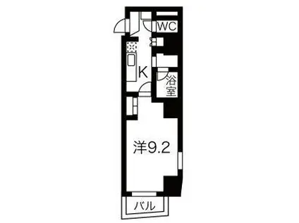 イースタンヒルズ八事(1K/9階)の間取り写真