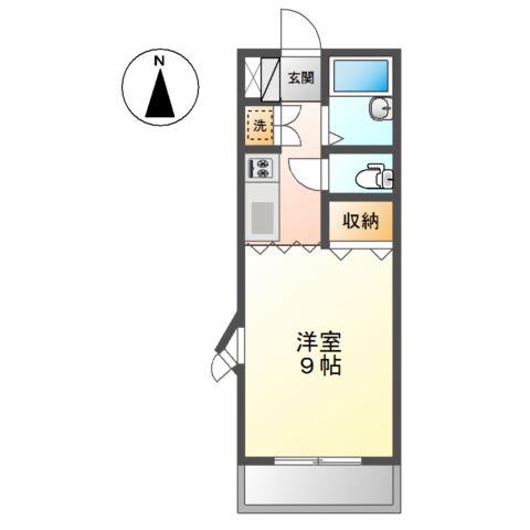 STUDIOENCHATE公園前(1K/1階)の間取り写真