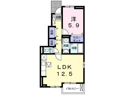 サンシャイン石津 A棟(1LDK/1階)の間取り写真