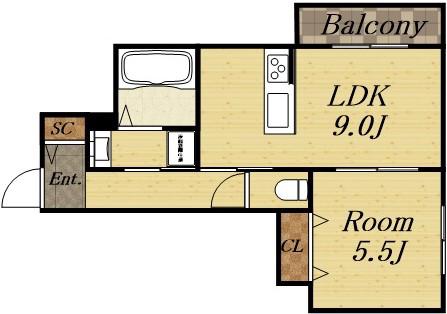 HEBEL MAISON A(1LDK/1階)の間取り写真