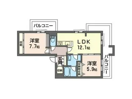 サンセイ・マンションVIII(2LDK/2階)の間取り写真