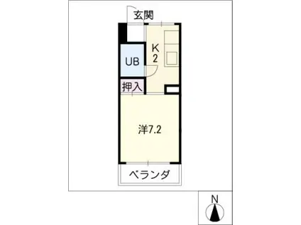 コーポかりん(1K/1階)の間取り写真