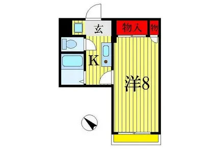 レジデンスカープ千葉(1K/5階)の間取り写真