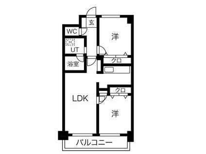 シェトリー(2LDK/6階)の間取り写真