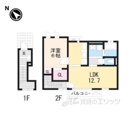 NK17(1LDK/2階)の間取り写真