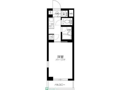 ルーブル学芸大学弐番館(1K/4階)の間取り写真