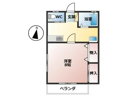 ブランノワール(1K/1階)の間取り写真