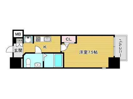 エグゼ大阪DOME CITYグレイス(1K/11階)の間取り写真