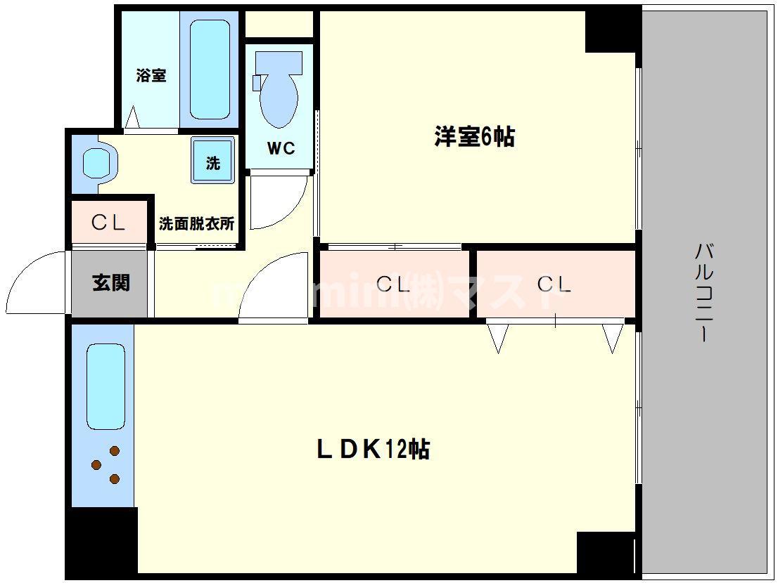 ロベリア弐番館(1LDK/5階)の間取り写真
