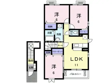 プリムローズウエスト(3LDK/2階)の間取り写真