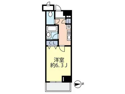 メゾンエクレーレ新宿西戸山(1K/3階)の間取り写真