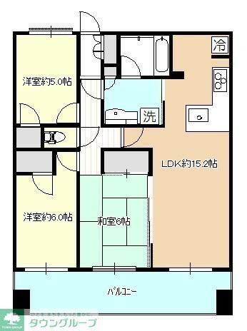 レクセルプラザ本川越(3LDK/6階)の間取り写真