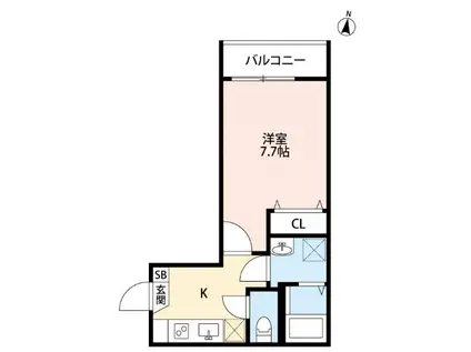 クレスト南小岩(1K/3階)の間取り写真