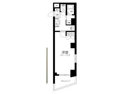 ロイヤルパレス四ツ谷(1K/2階)の間取り写真
