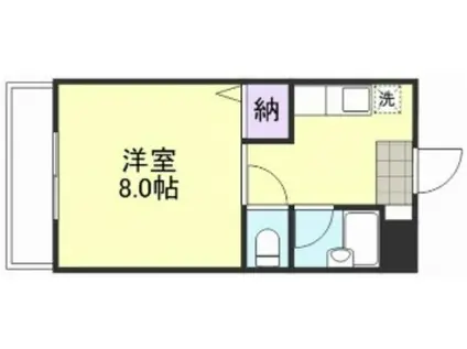 サンテラス沖新町(1K/2階)の間取り写真