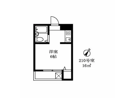 アローニア野村(ワンルーム/2階)の間取り写真
