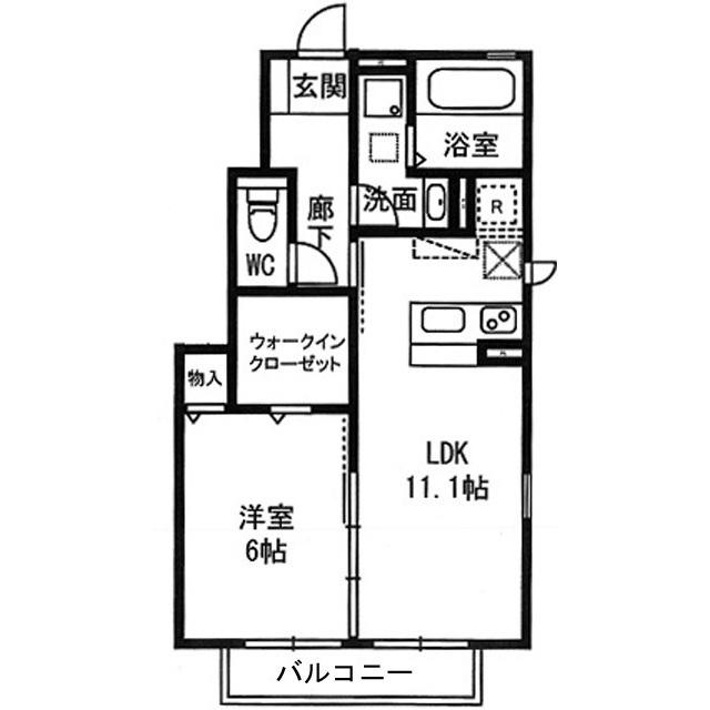 プランドール(1LDK/1階)の間取り写真