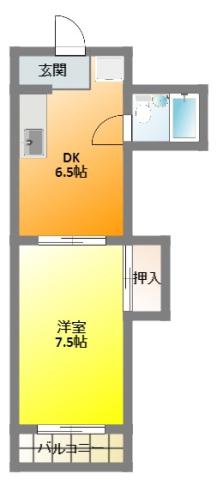グリーンハイツオオバ(1DK/3階)の間取り写真