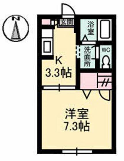 ジェネス21(1K/1階)の間取り写真
