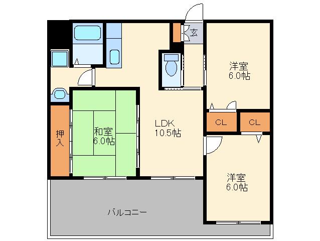 グラントープ道頓堀(3LDK/11階)の間取り写真