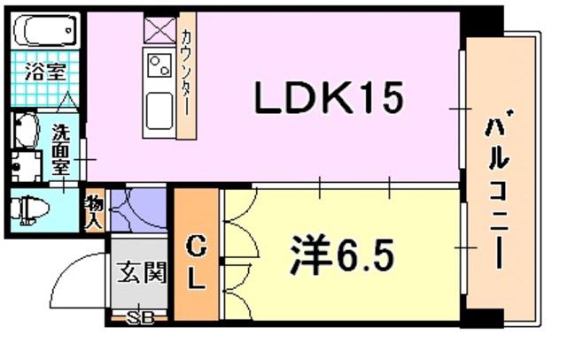 アルファレガロ神戸ウエスト(1LDK/11階)の間取り写真