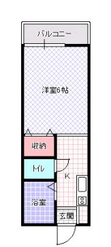 アネックス北巣本(1K/2階)の間取り写真