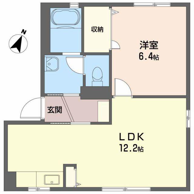 リッシュ良庵 I(1LDK/1階)の間取り写真