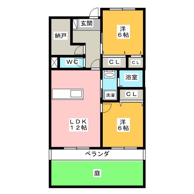 LE PRIMAVERA(2SLDK/1階)の間取り写真