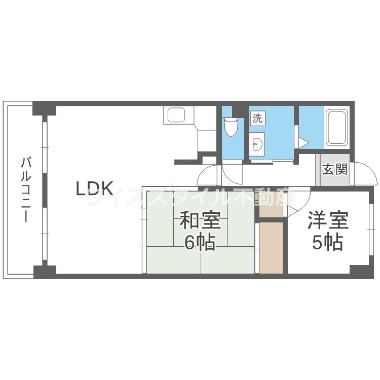 パルティール南ヶ丘(2LDK/4階)の間取り写真
